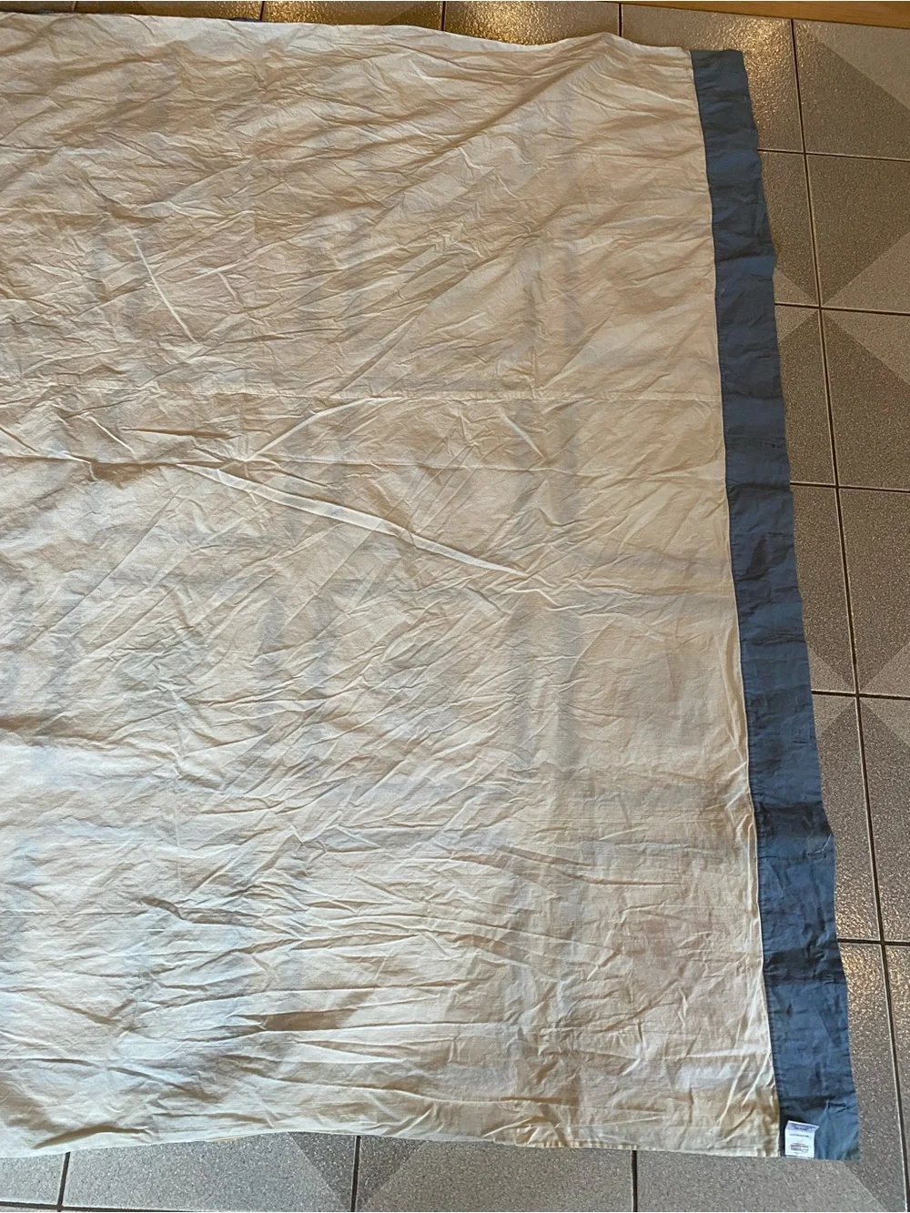 jcpenney Blue, Yellow and Cream Heart Patchwork Quilt shower curtain